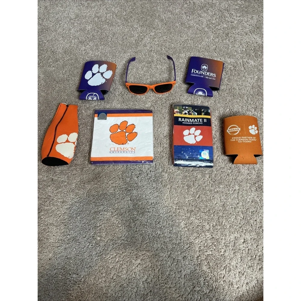 Clemson University Tigers NCAA Merchandise Tailgate Lot W/ Cups, Earmuffs, Bags